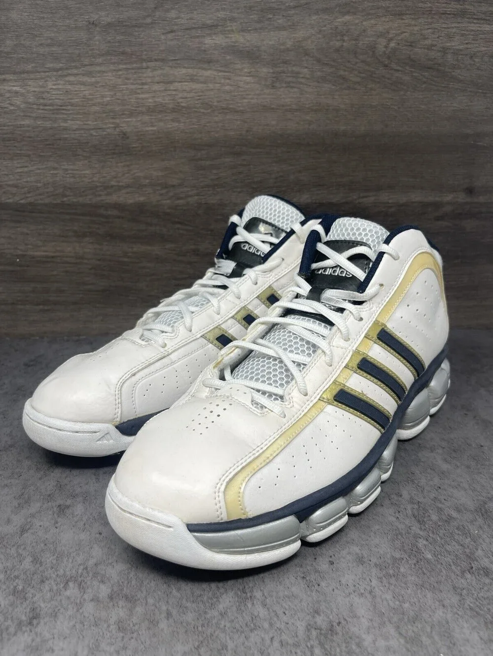 Adidas Floater Glide Shoes Mens Size 12 White Navy Blue Basketball G21077